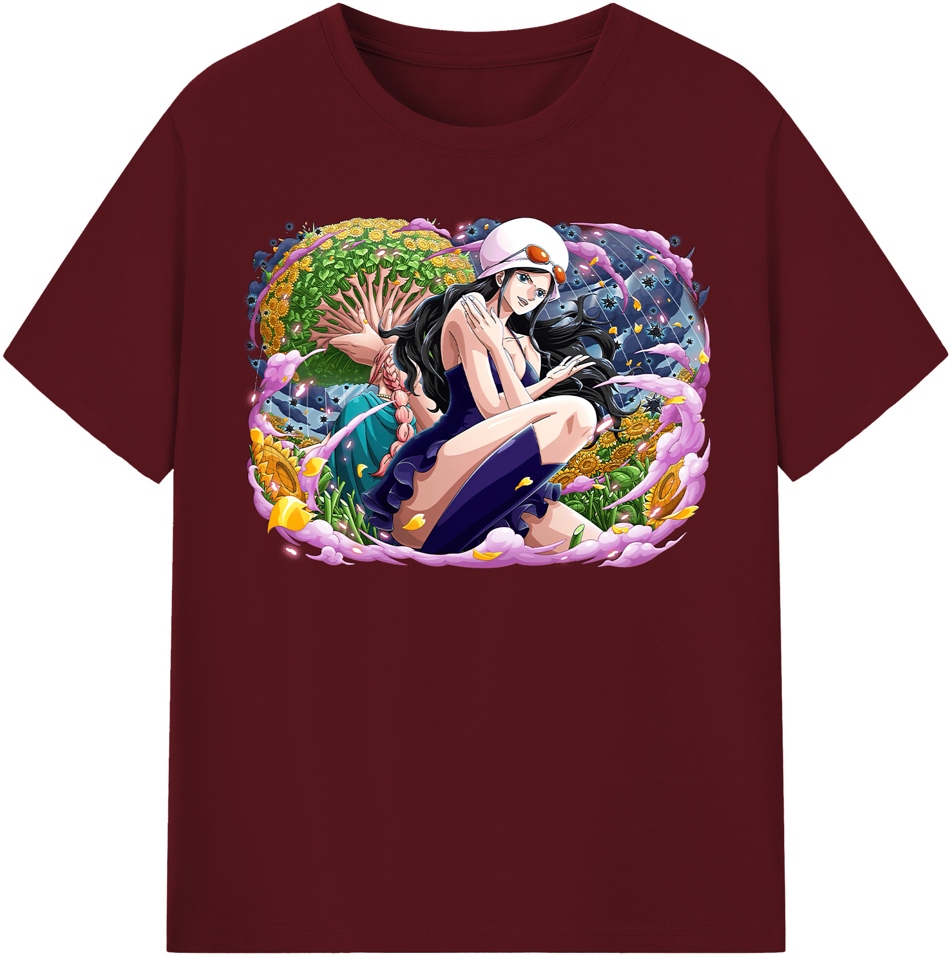 ワンピース ニコ・ロビン ONE PIECE Nico Robin 綿100％半袖Tシャツ（フロントプリント）